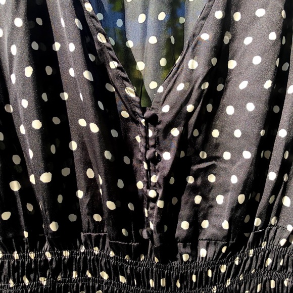 Lapis wide leg polka dot jumpsuit with pockets - Picture 3 of 9
